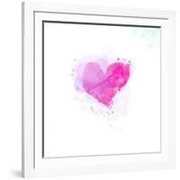 Painted Watercolor Heart-lozas-Framed Art Print