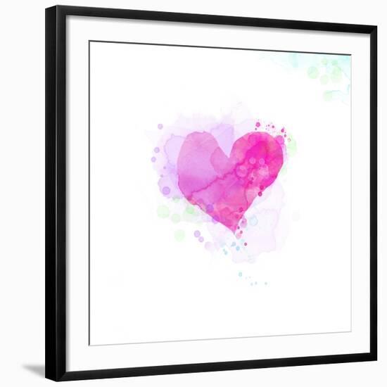 Painted Watercolor Heart-lozas-Framed Art Print