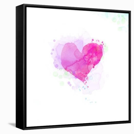 Painted Watercolor Heart-lozas-Framed Stretched Canvas