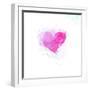 Painted Watercolor Heart-lozas-Framed Art Print