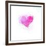 Painted Watercolor Heart-lozas-Framed Art Print