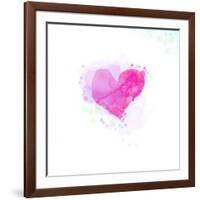 Painted Watercolor Heart-lozas-Framed Art Print