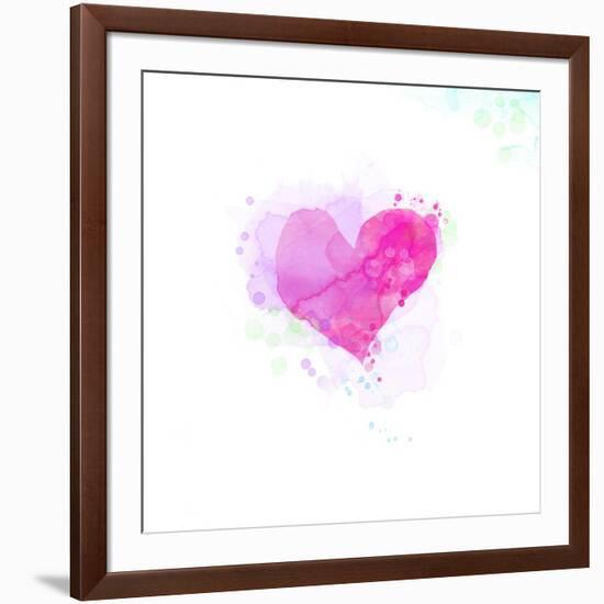 Painted Watercolor Heart-lozas-Framed Art Print