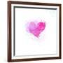 Painted Watercolor Heart-lozas-Framed Art Print