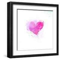 Painted Watercolor Heart-lozas-Framed Art Print