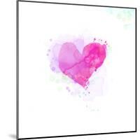 Painted Watercolor Heart-lozas-Mounted Art Print