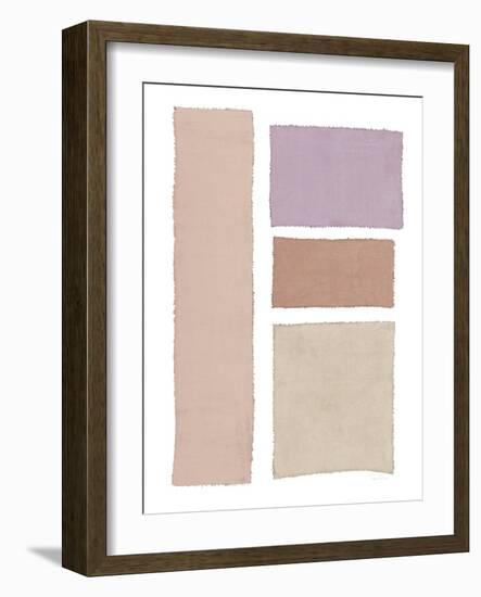 Painted Weaving III on White Blush-Piper Rhue-Framed Art Print