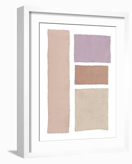 Painted Weaving III on White Blush-Piper Rhue-Framed Art Print