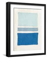 Painted Weaving V Pacific Blue-Piper Rhue-Framed Art Print