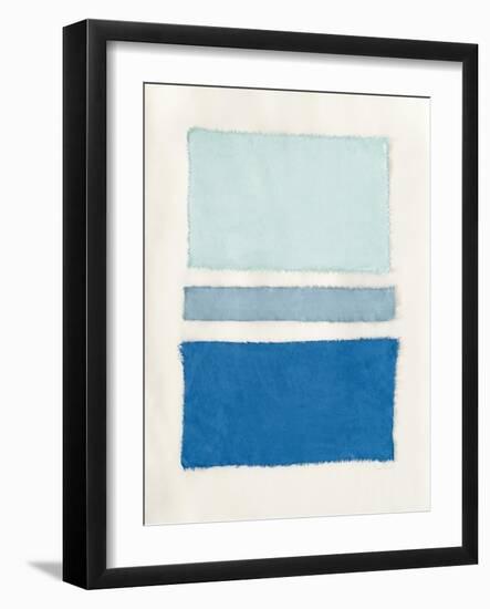 Painted Weaving V Pacific Blue-Piper Rhue-Framed Art Print