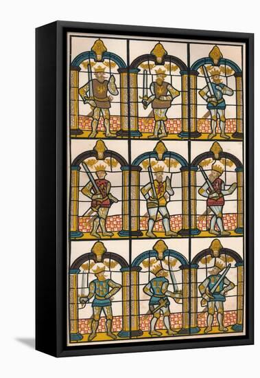 'Painted Window - Two Saxon Earls of Mercia, and Seven Norman Earls of Chester', 1808 (1845)-William Fowler-Framed Stretched Canvas