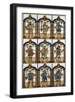 Painted Window Two Saxon Earls of Mercia and Seven Norman Earls of Chester-null-Framed Giclee Print