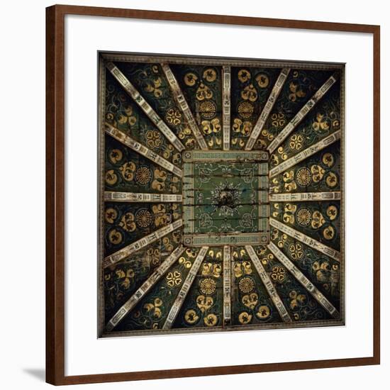 Painted Wooden Ceiling, Norman Art, Hall of Four Winds, Palace of Normans-null-Framed Giclee Print