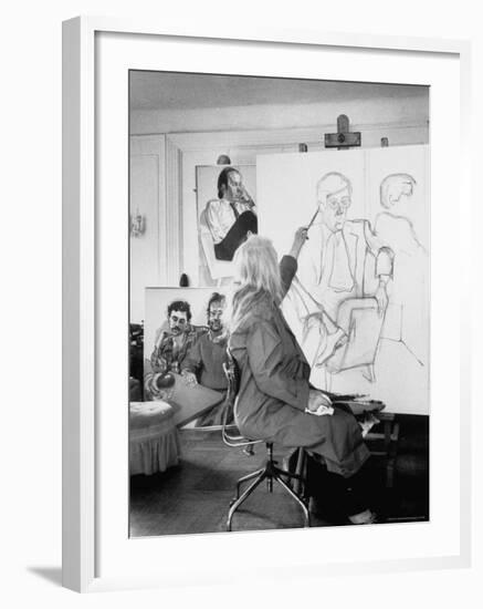 Painter Alice Neel in Her Studio-Alfred Eisenstaedt-Framed Premium Photographic Print