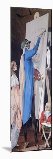 Painter and His Wife with Dwarf, from Cycle of Scenes of Living Skeletons, Paolo Vincenzo Bonomini-null-Mounted Giclee Print