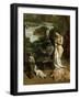 Painter and Nude Model, Detail of the Studio, 1855-Gustave Courbet-Framed Giclee Print