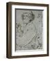 Painter and Patron (With Brueghel's Self-Portrait), Drawing-Pieter Bruegel the Elder-Framed Giclee Print