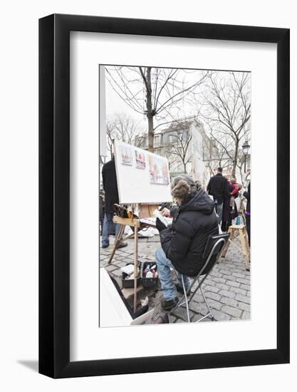 Painter at the Art Market at Place Du Tertre, Montmartre, Paris, Ile De France, France, Europe-Markus Lange-Framed Photographic Print