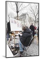 Painter at the Art Market at Place Du Tertre, Montmartre, Paris, Ile De France, France, Europe-Markus Lange-Mounted Photographic Print