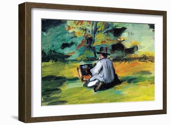 Painter at Work-Paul C?zanne-Framed Art Print