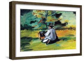 Painter at Work-Paul C?zanne-Framed Art Print