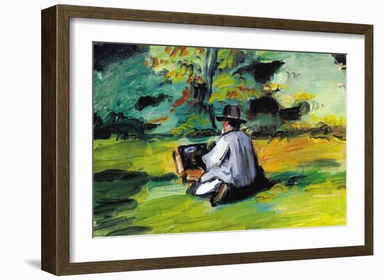 Painter At Work-Paul Cézanne-Framed Art Print