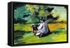 Painter At Work-Paul Cézanne-Framed Stretched Canvas