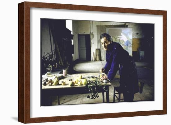 Painter Balthus at Work in His Studio in the Chateau de Chassy-Loomis Dean-Framed Photographic Print