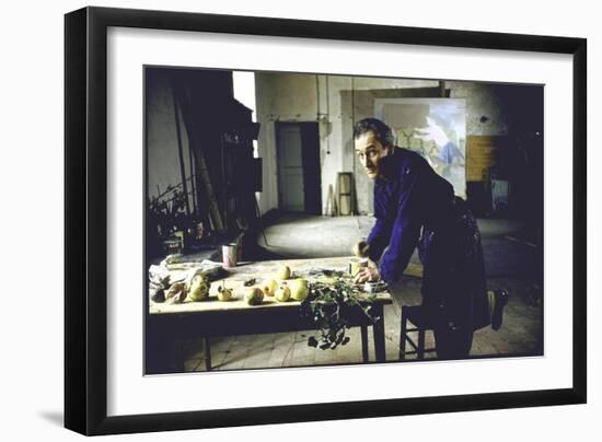 Painter Balthus at Work in His Studio in the Chateau de Chassy-Loomis Dean-Framed Photographic Print