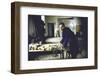 Painter Balthus at Work in His Studio in the Chateau de Chassy-Loomis Dean-Framed Photographic Print