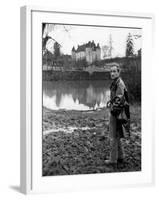 Painter Balthus Standing Outside Chateau de Chassy, Studio in Morvan, 200 Miles Southwest of Paris-Loomis Dean-Framed Premium Photographic Print