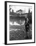 Painter Balthus Standing Outside Chateau de Chassy, Studio in Morvan, 200 Miles Southwest of Paris-Loomis Dean-Framed Premium Photographic Print