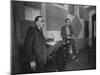 Painter Brion Gysin, Shown W His Paintings in Hotel Room in with Writer William S. Burroughs-Loomis Dean-Mounted Photographic Print