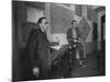 Painter Brion Gysin, Shown W His Paintings in Hotel Room in with Writer William S. Burroughs-Loomis Dean-Mounted Photographic Print