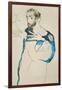 Painter Gustav Klimt in His Blue Painter's Smock, 1913-Egon Schiele-Framed Giclee Print