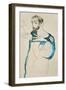 Painter Gustav Klimt in His Blue Painter's Smock, 1913-Egon Schiele-Framed Premium Giclee Print