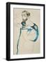 Painter Gustav Klimt in His Blue Painter's Smock, 1913-Egon Schiele-Framed Giclee Print