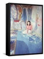 Painter Helen Frankenthaler Sitting Amidst Her Art in Her Studio-Gordon Parks-Framed Stretched Canvas