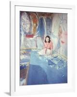 Painter Helen Frankenthaler Sitting Amidst Her Art in Her Studio-Gordon Parks-Framed Premium Photographic Print