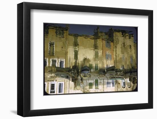 Painter is Reflected in River or Canal at Martigues, a Mediterranean Fishing Village-Walter Sanders-Framed Photographic Print