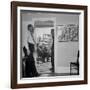 Painter Jackson Pollock Standing in Doorway Near One of His Paintings-Martha Holmes-Framed Premium Photographic Print