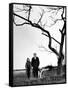 Painter Jackson Pollock Walking in Field with Wife Lee Krasner-Martha Holmes-Framed Stretched Canvas