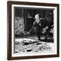 Painter Jackson Pollock Working in His Studio, Cigarette in Mouth, Dropping Paint onto Canvas-Martha Holmes-Framed Premium Photographic Print