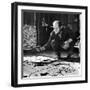 Painter Jackson Pollock Working in His Studio, Cigarette in Mouth, Dropping Paint Onto Canvas-Martha Holmes-Framed Photographic Print