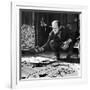 Painter Jackson Pollock Working in His Studio, Cigarette in Mouth, Dropping Paint Onto Canvas-Martha Holmes-Framed Photographic Print