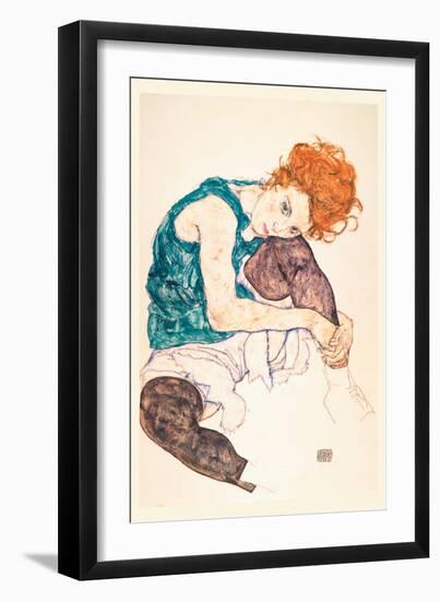 Painter's Wife, Seated-Egon Schiele-Framed Art Print