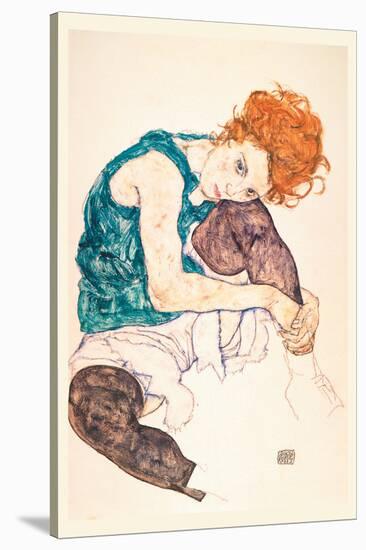 Painter's Wife, Seated-Egon Schiele-Stretched Canvas