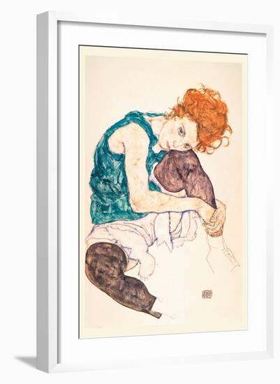 Painter's Wife, Seated-Egon Schiele-Framed Art Print