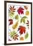 Painterly Fall Leaves-Rosana Laiz Blursbyai-Framed Giclee Print