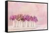 Painterly Textured Flower Still Life on Old Wooden Board-Anyka-Framed Stretched Canvas